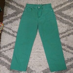 Blank NYC Women's Straight Leg Jeans in Green